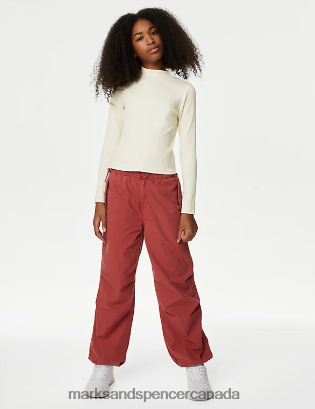 Clothing 20VTD9192 Ivory Kids Marks & Spencer Cotton Rich Ribbed Top - Marks and Spencer Canada locations