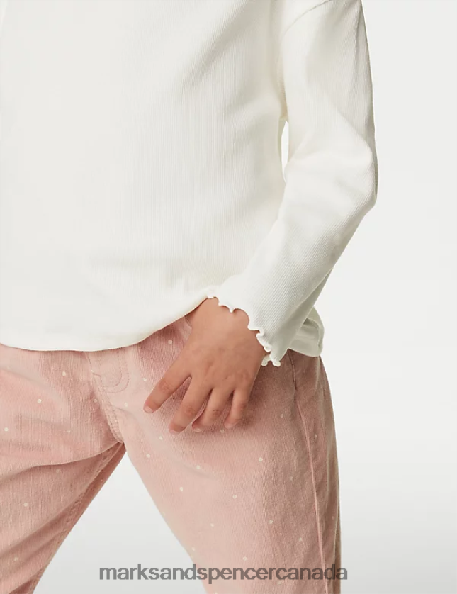 Marks and Spencer near me - Clothing 20VTD9396 Cream Kids Marks & Spencer Cotton Rich Ribed Top