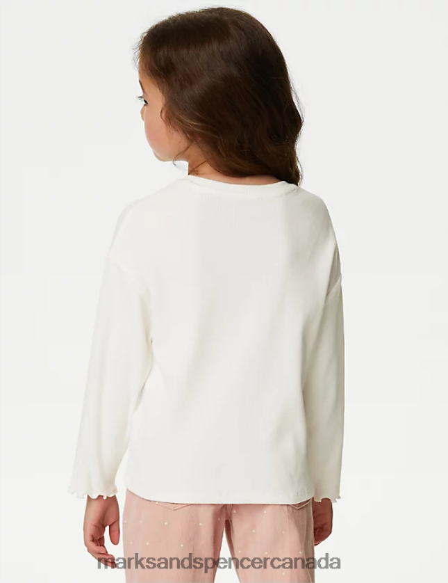 Marks and Spencer near me - Clothing 20VTD9396 Cream Kids Marks & Spencer Cotton Rich Ribed Top