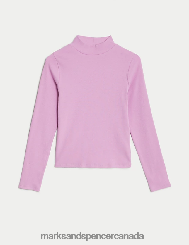 Clothing 20VTD9464 Pink Kids Marks & Spencer Cotton Rich Ribbed Top - Marks and Spencer Canada locations