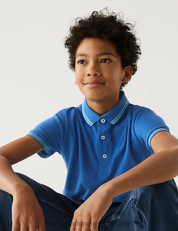 Marks and Spencer near me - Kids Bright Blue Clothing Marks & Spencer Pure Cotton Polo Shirt 20VTD8882