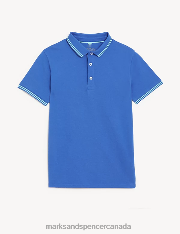 Marks and Spencer near me - Kids Bright Blue Clothing Marks & Spencer Pure Cotton Polo Shirt 20VTD8882