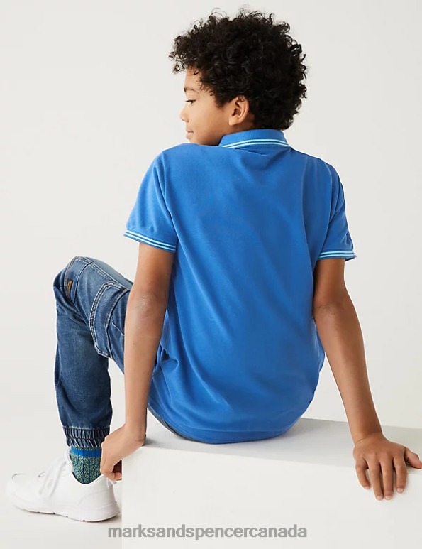 Marks and Spencer near me - Kids Bright Blue Clothing Marks & Spencer Pure Cotton Polo Shirt 20VTD8882