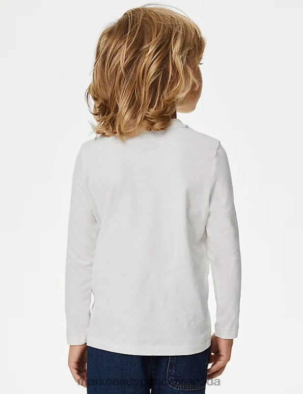 Kids Calico Mix Clothing Marks & Spencer 2pk Pure Cotton Happy Slogan & Plain Tops 20VTD7888 - Marks and Spencer outlet