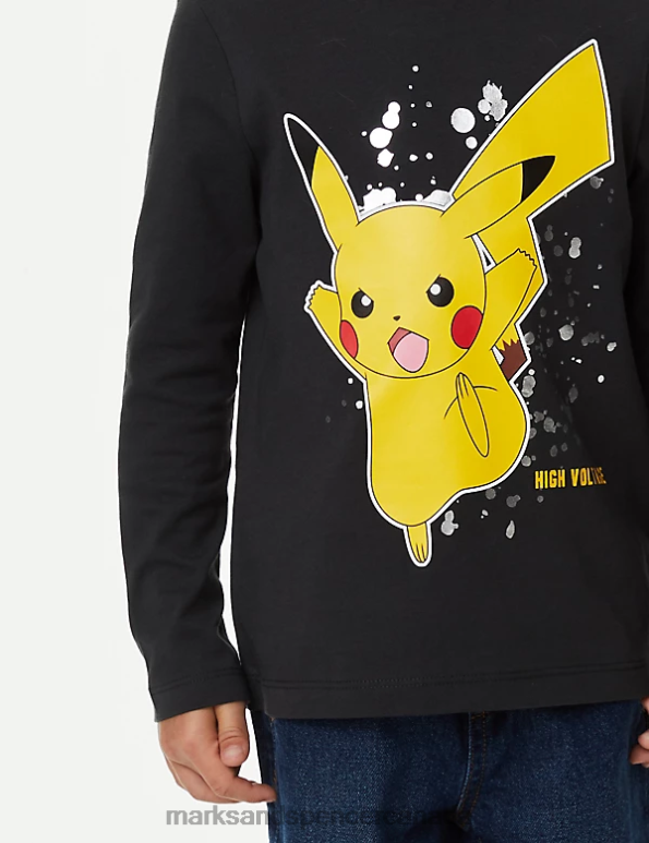 Kids Charcoal Clothing Marks & Spencer Pure Cotton Pokemon Top 20VTD8072 - Marks and Spencer Canada locations