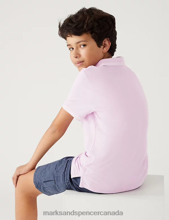 Kids Cool Pink Clothing Marks & Spencer Pure Cotton Polo Shirt 20VTD8609 - Marks and Spencer Canada locations