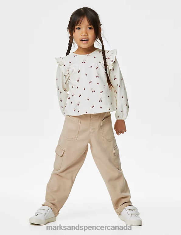 Kids Cream Clothing Marks & Spencer Pure Cotton Fruit Print Top 20VTD8928 - Marks and Spencer Canada locations