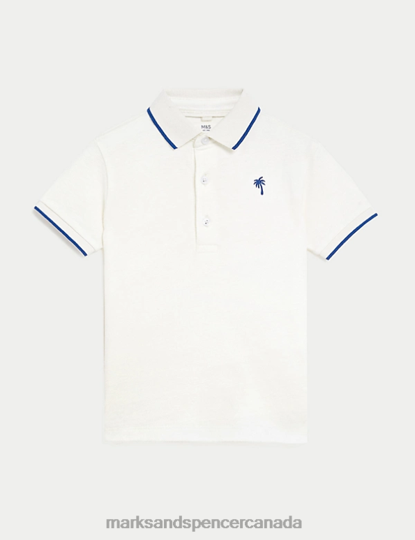 Kids Ivory Clothing Marks & Spencer Pure Cotton Polo Shirt 20VTD8249 - Marks and Spencer Canada locations