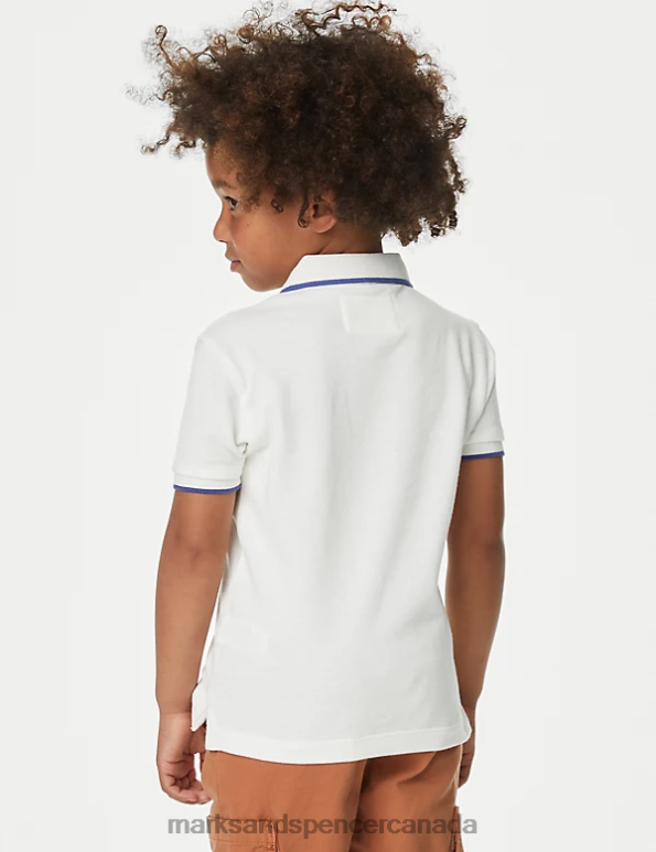Kids Ivory Clothing Marks & Spencer Pure Cotton Polo Shirt 20VTD8249 - Marks and Spencer Canada locations