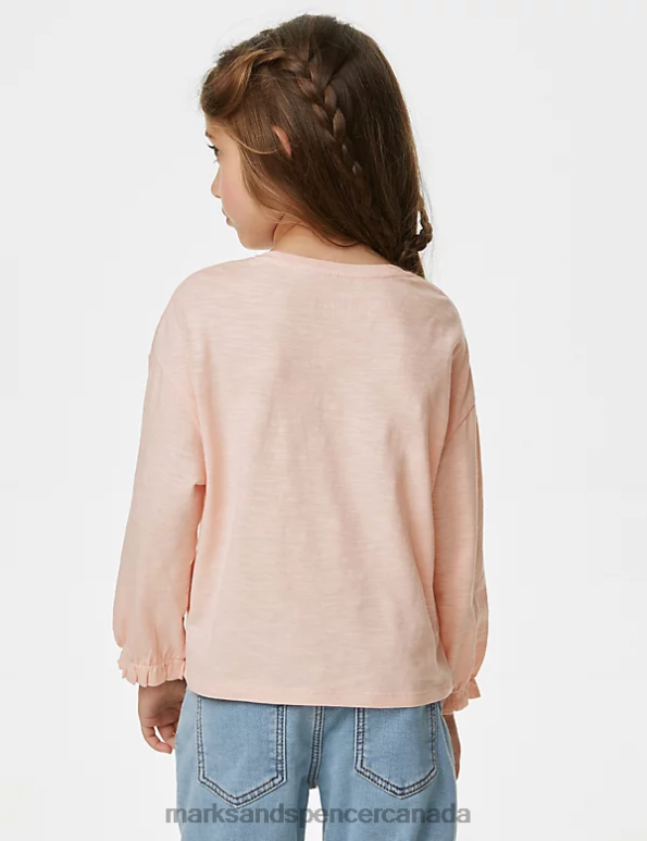 Marks and Spencer Canada - Kids Light Pink Clothing Marks & Spencer Pure Cotton Embroidered Butterfly Top 20VTD8865