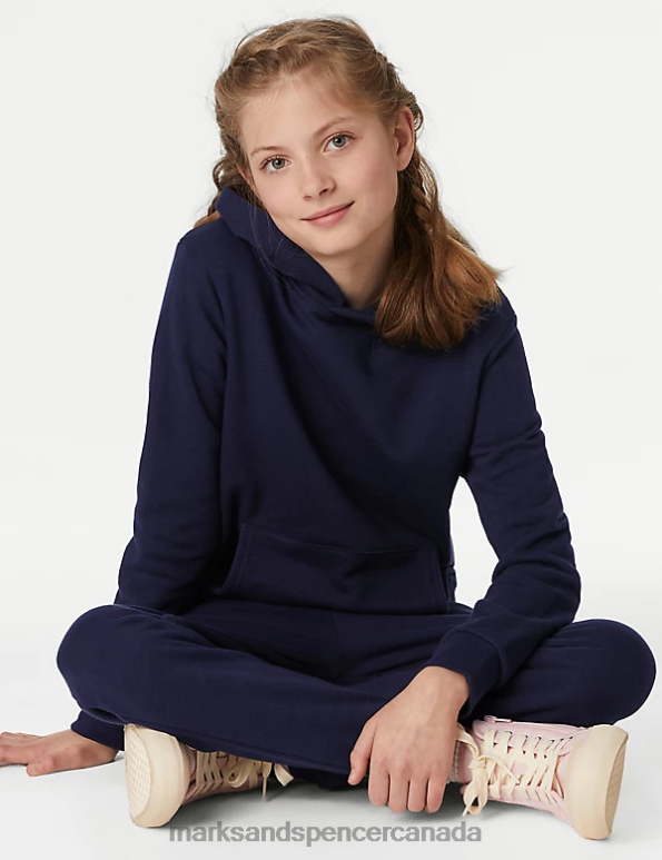 Marks and Spencer near me - Kids Navy Clothing Marks & Spencer Cotton Rich Hooded Sweatshirt 20VTD8998