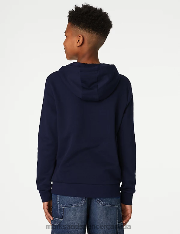 Marks and Spencer near me - Kids Navy Clothing Marks & Spencer Cotton Rich Hooded Sweatshirt 20VTD8998