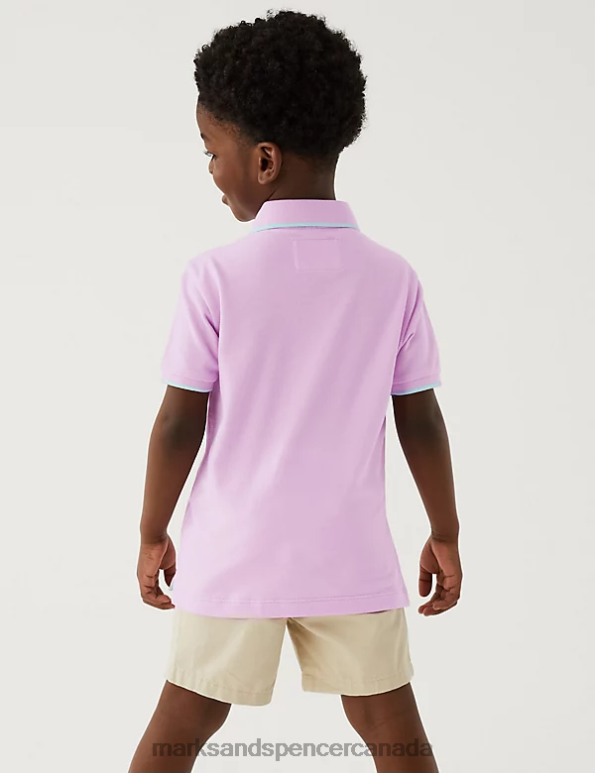 Marks and Spencer Canada - Kids Pink Clothing Marks & Spencer Pure Cotton Polo Shirt 20VTD8251