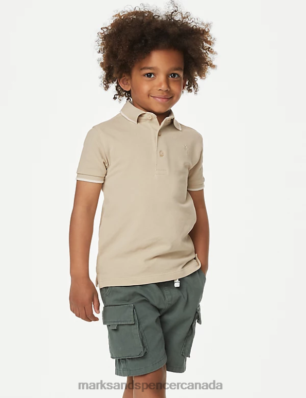 Kids Stone Clothing Marks & Spencer Pure Cotton Polo Shirt 20VTD8250 - Marks and Spencer outlet