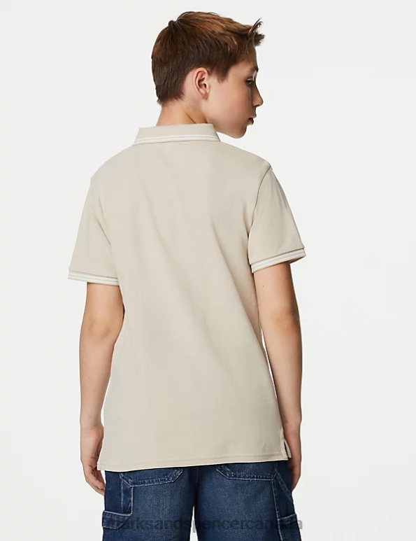 Kids Stone Clothing Marks & Spencer Pure Cotton Polo Shirt 20VTD8884 - Marks and Spencer online