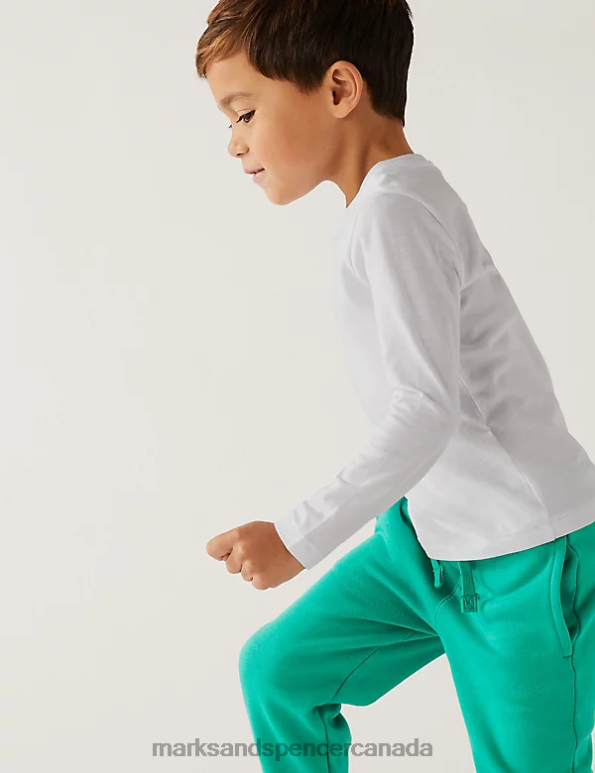 Kids White Clothing Marks & Spencer Pure Cotton Plain Top 20VTD8431 - Marks and Spencer online