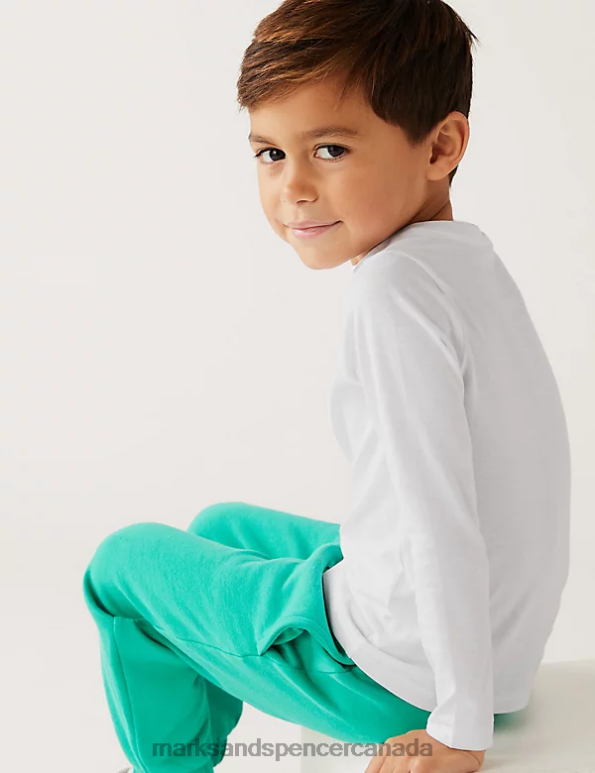 Kids White Clothing Marks & Spencer Pure Cotton Plain Top 20VTD8431 - Marks and Spencer online