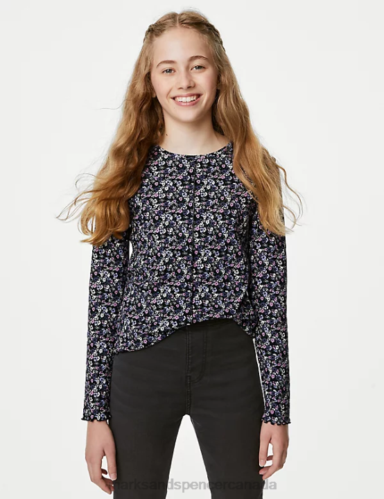 Marks & Spencer Kids 3pk Cotton Rich Tops Clothing Multi 20VTD9018 - Marks and Spencer Canada locations