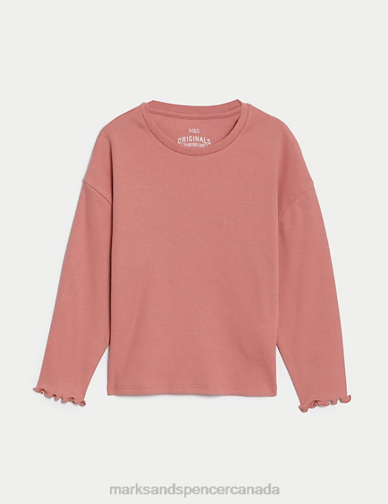Marks and Spencer near me - Marks & Spencer Kids Cotton Rich Ribed Top Clothing Pink 20VTD9108