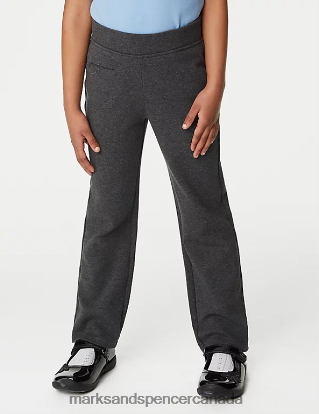 Marks and Spencer Canada - Clothing 20VTD9195 Grey Kids Marks & Spencer Regular Leg Jersey School Trousers