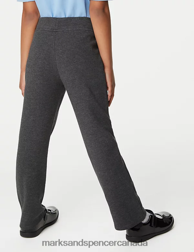 Marks and Spencer Canada - Clothing 20VTD9195 Grey Kids Marks & Spencer Regular Leg Jersey School Trousers