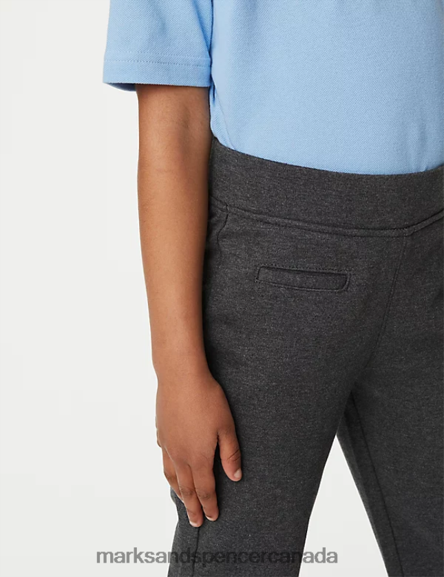 Marks and Spencer Canada - Clothing 20VTD9195 Grey Kids Marks & Spencer Regular Leg Jersey School Trousers