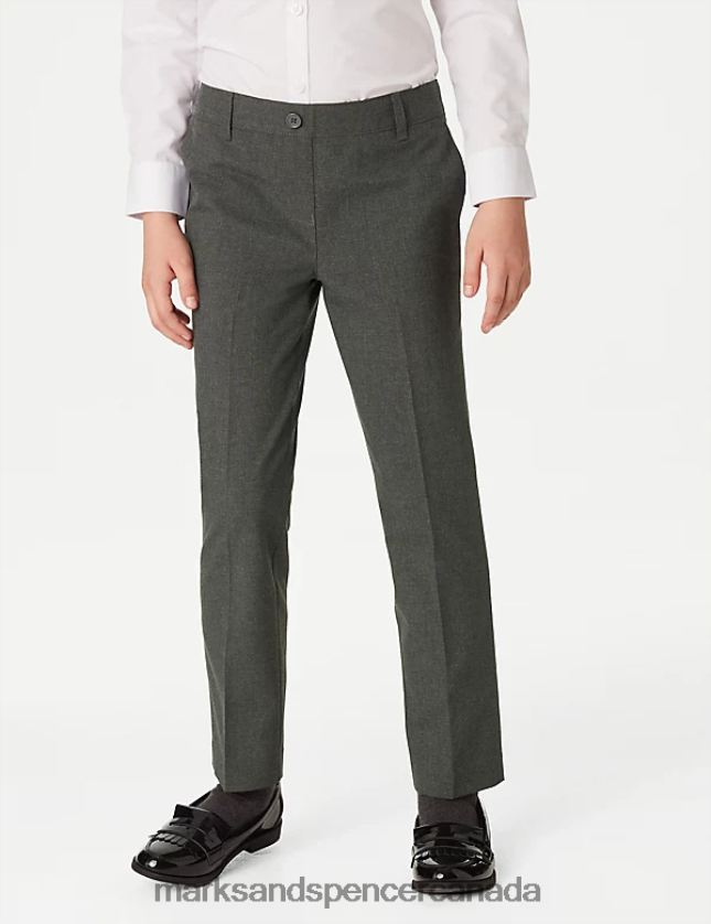 Marks and Spencer sale - Clothing 20VTD9306 Grey Kids Marks & Spencer 2pk Easy Dressing School Trousers