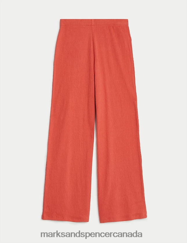 Clothing 20VTD9311 Coral Kids Marks & Spencer Cotton Blend Wide Leg Trousers - Marks and Spencer online
