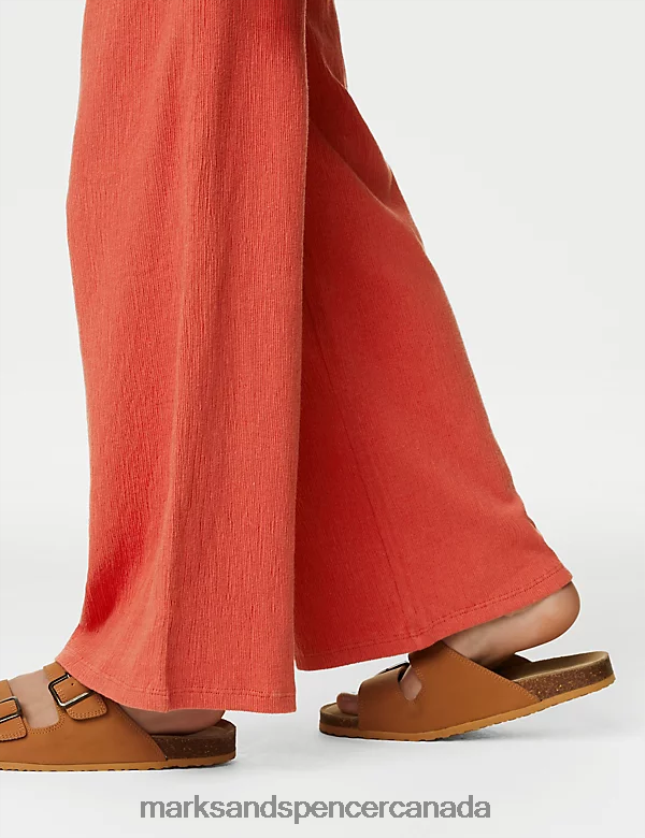 Clothing 20VTD9311 Coral Kids Marks & Spencer Cotton Blend Wide Leg Trousers - Marks and Spencer online
