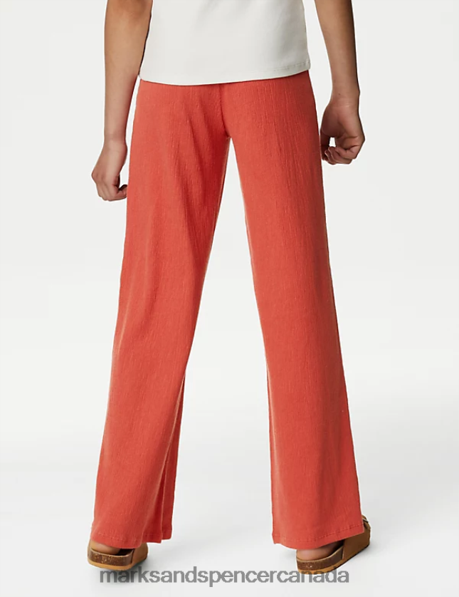Clothing 20VTD9311 Coral Kids Marks & Spencer Cotton Blend Wide Leg Trousers - Marks and Spencer online