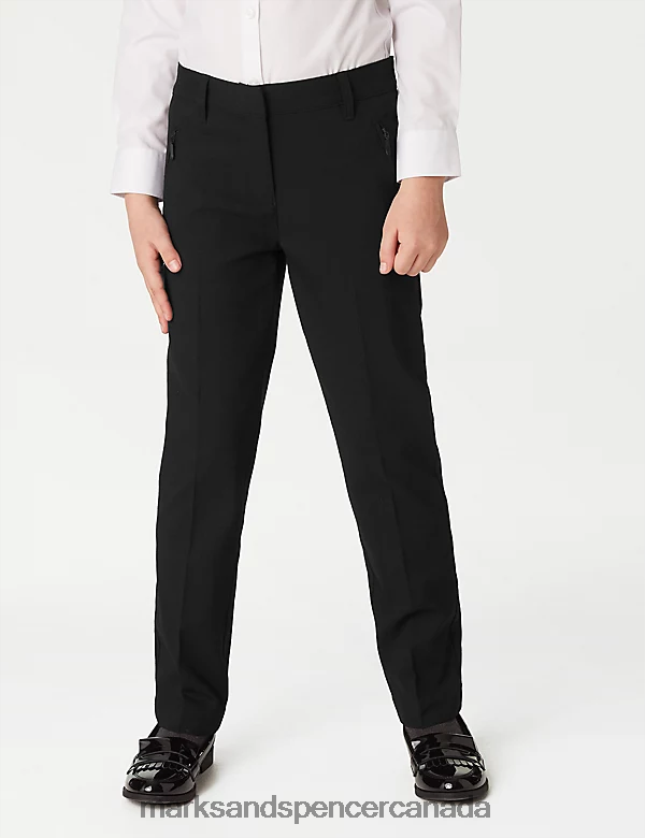Marks and Spencer Canada - Clothing 20VTD9552 Black Kids Marks & Spencer Slim Leg Slim Waist School Trousers