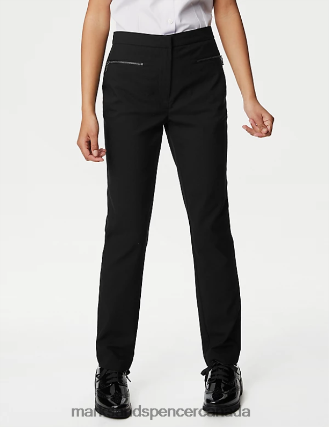 Marks and Spencer sale - Clothing 20VTD9616 Black Kids Marks & Spencer Super Skinny Leg Zip School Trousers