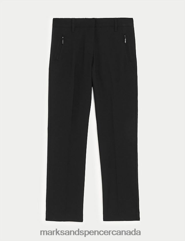 Clothing 20VTD9968 Black Kids Marks & Spencer Slim Leg Additional Length School Trousers - Marks and Spencer outlet