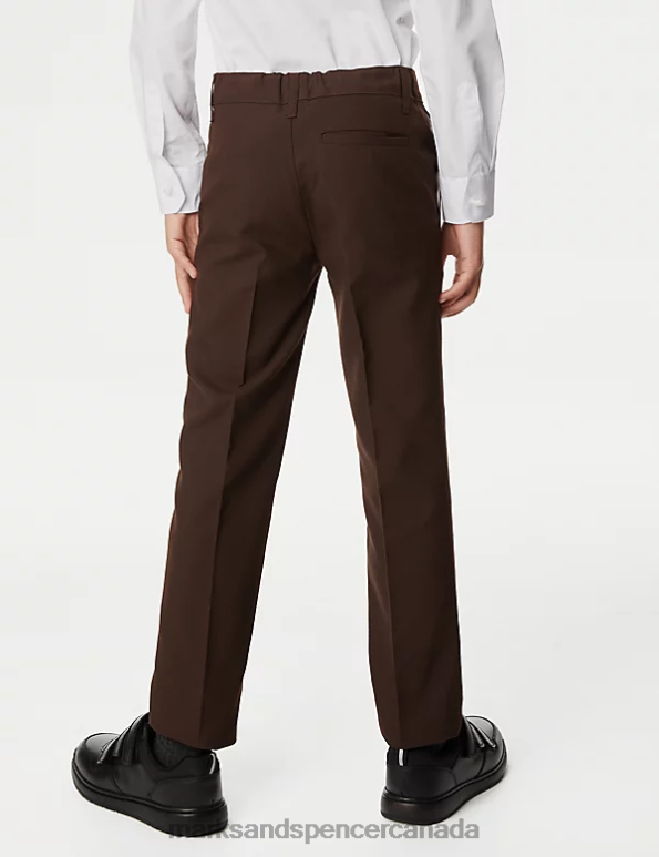 Kids Brown Clothing Marks & Spencer 2pk Slim Leg School Trousers 20VTD308 - Marks and Spencer outlet