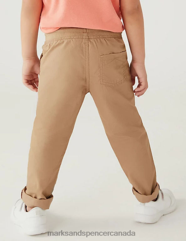 Kids Brown Mix Clothing Marks & Spencer 2pk Pure Cotton Trousers 20VTD8727 - Marks and Spencer online