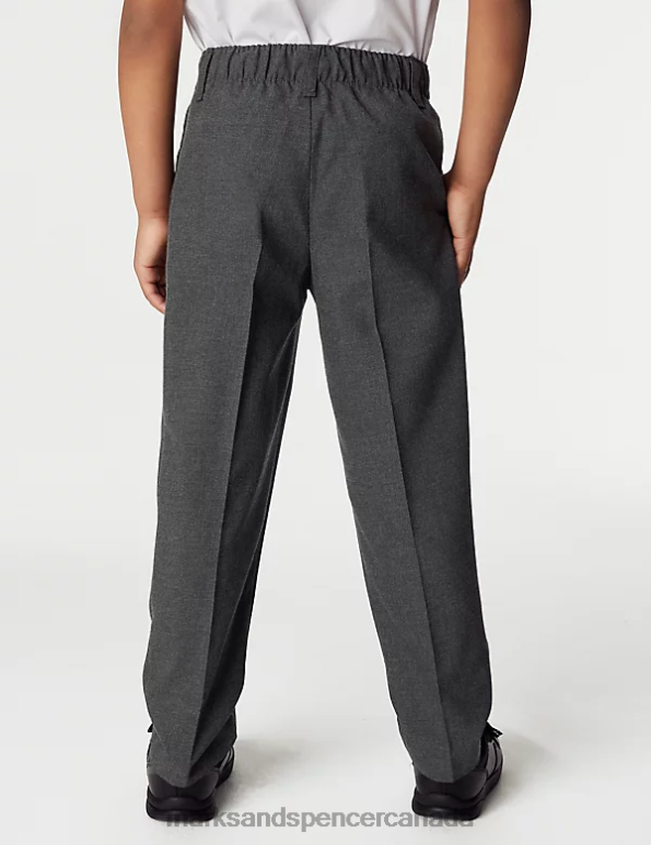 Kids Grey Clothing Marks & Spencer 2pk Easy Dressing School Trousers 20VTD8270 - Marks and Spencer Canada locations