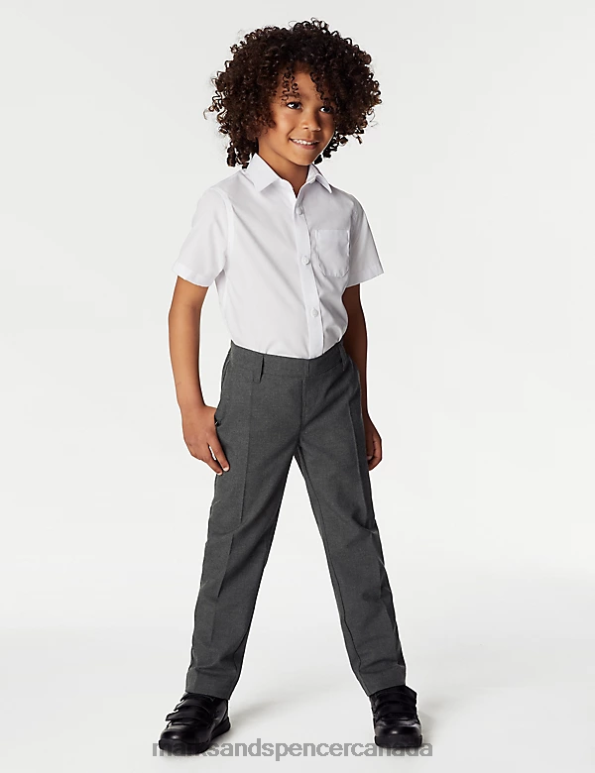 Kids Grey Clothing Marks & Spencer 2pk Regular Leg School Trousers 20VTD18 - Marks and Spencer Canada locations