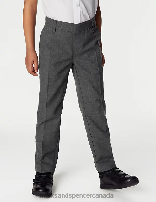 Kids Grey Clothing Marks & Spencer 2pk Regular Leg School Trousers 20VTD18 - Marks and Spencer Canada locations