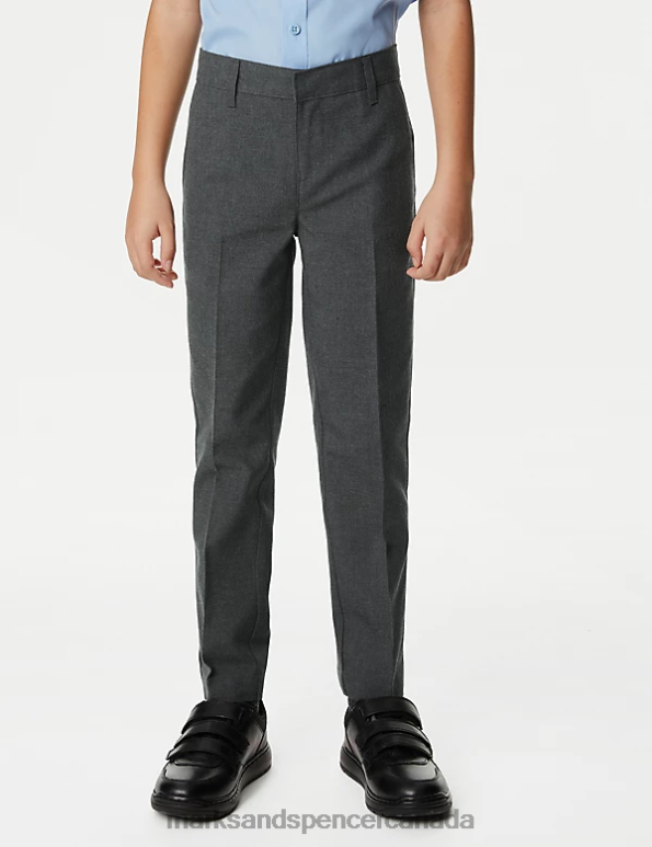 Kids Grey Clothing Marks & Spencer 2pk Skinny Leg School Trousers 20VTD8087 - Marks and Spencer Canada locations