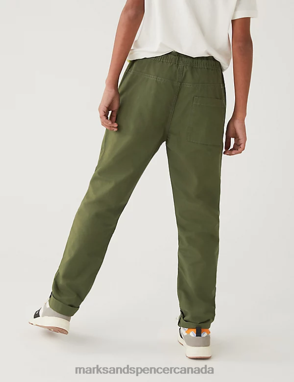 Marks and Spencer near me - Kids Khaki Mix Clothing Marks & Spencer 2pk Pure Cotton Ripstop Trousers 20VTD8387