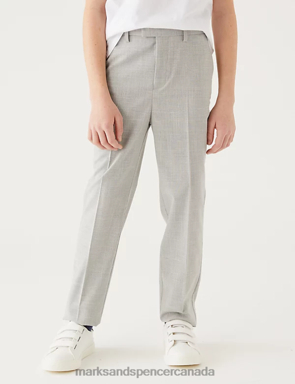 Marks and Spencer near me - Kids Light Grey Clothing Marks & Spencer Checked Suit Trousers 20VTD8068