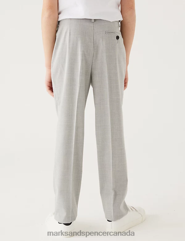 Marks and Spencer near me - Kids Light Grey Clothing Marks & Spencer Checked Suit Trousers 20VTD8068