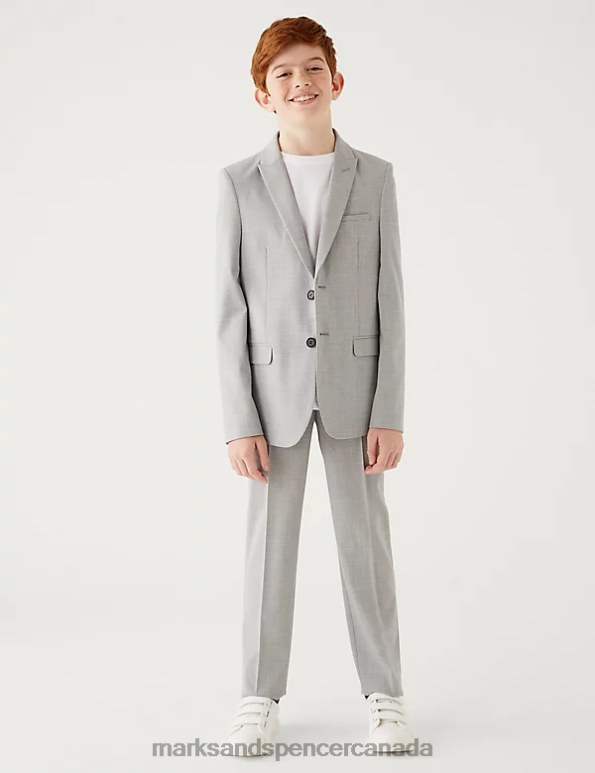 Marks and Spencer near me - Kids Light Grey Clothing Marks & Spencer Checked Suit Trousers 20VTD8068