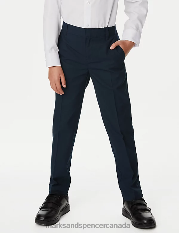 Kids Navy Clothing Marks & Spencer 2pk Slim Leg School Trousers 20VTD307 - Marks and Spencer Canada locations