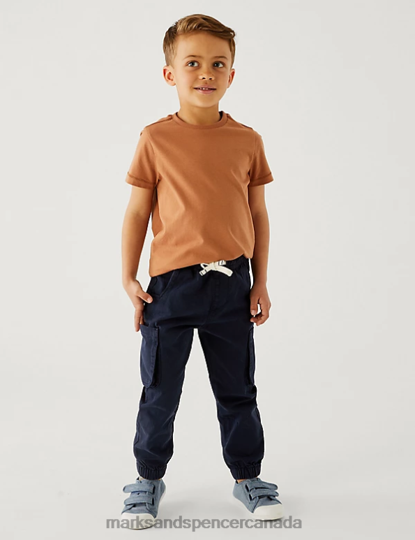 Kids Navy Clothing Marks & Spencer Pure Cotton Cargo Trousers 20VTD8306 - Marks and Spencer Canada locations