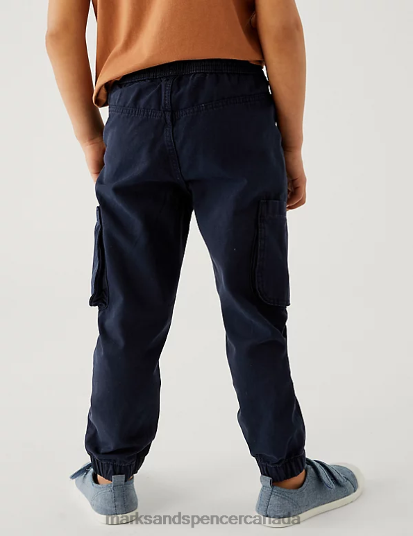 Kids Navy Clothing Marks & Spencer Pure Cotton Cargo Trousers 20VTD8306 - Marks and Spencer Canada locations