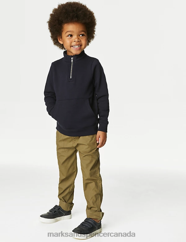 Marks and Spencer sale - Kids Navy Mix Clothing Marks & Spencer 2pk Cotton Rich Trousers 20VTD8109
