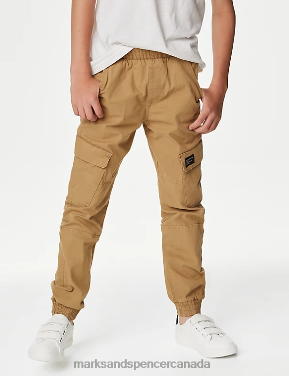 Kids Onyx Clothing Marks & Spencer Pure Cotton Cargo Trousers 20VTD8526 - Marks and Spencer outlet