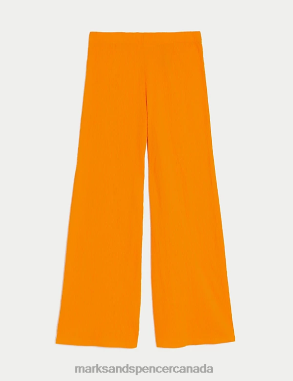 Marks and Spencer sale - Kids Orange Clothing Marks & Spencer Cotton Blend Flared Trousers 20VTD8679