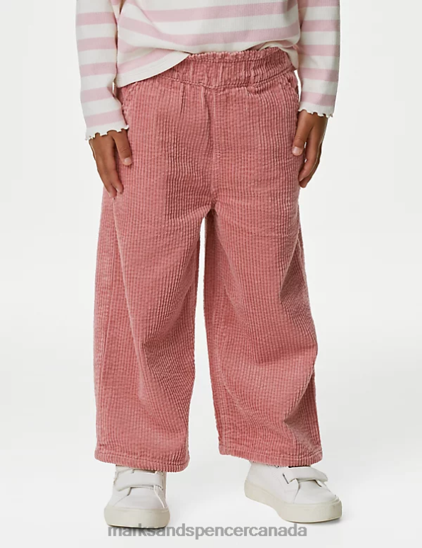 Kids Pink Clothing Marks & Spencer Pure Cotton Cord Trousers 20VTD8770 - Marks and Spencer Canada locations
